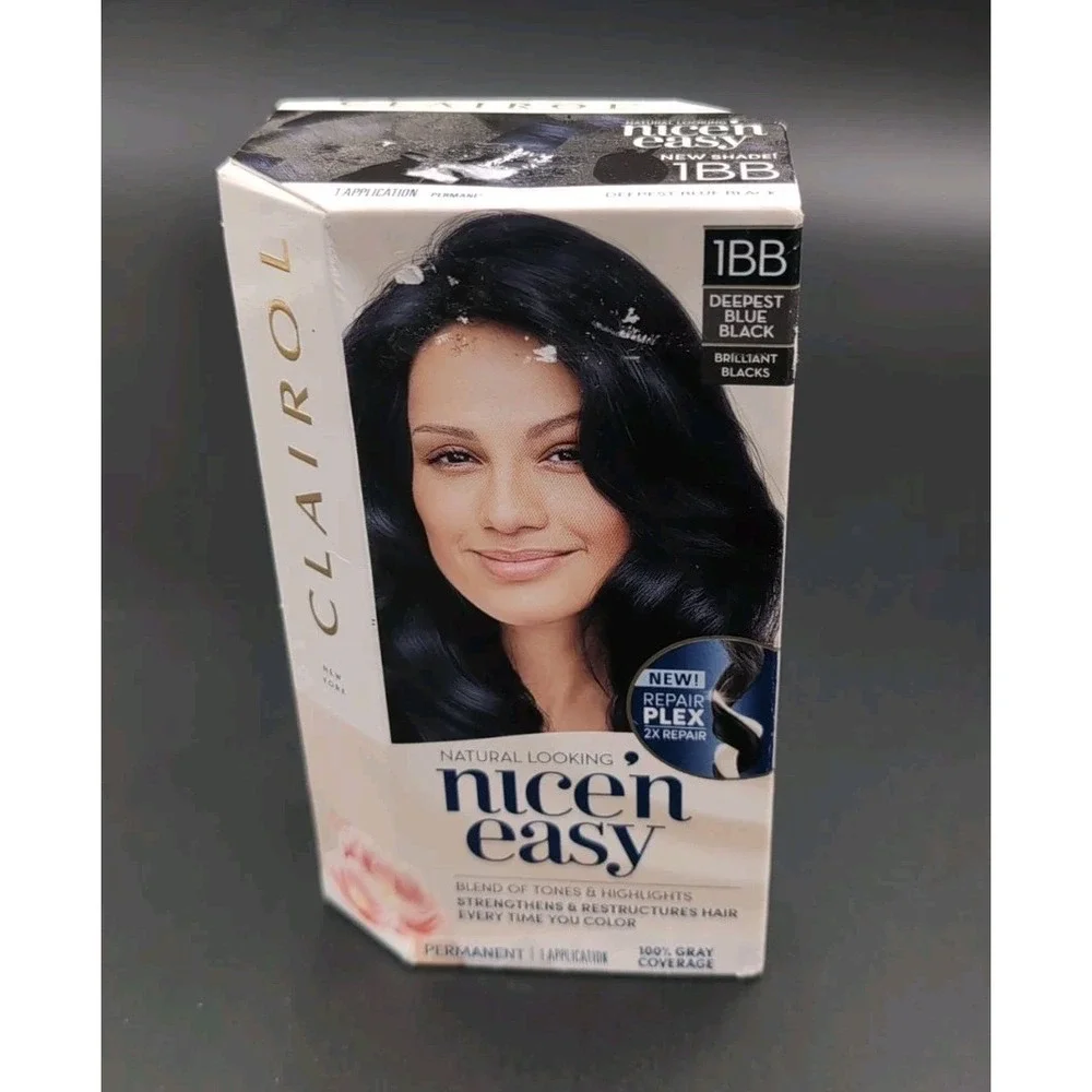 Clairol Nice 'N Easy Permanent Hair Color 1BB Deepest Blue Black 1 Kit
